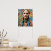 Prachtige hippievrouw poster (Keuken)