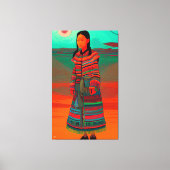 Prachtige Hmong Art "Hmong Village" - Afdruk Canvas Afdruk (Voorkant)