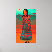 Prachtige Hmong Art "Hmong Village" - Afdruk Canvas Afdruk (Voorkant)
