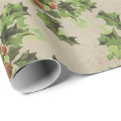 Prachtige  holly-bessenpatroon, mas cadeaupapier (Rol Hoek)