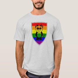 Prachtige homoberenpanda op regenboogvlag t-shirt