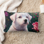 Prachtige hond en Roos Collectie Kussen (Deken)