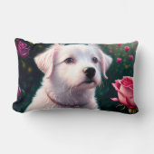 Prachtige hond en Roos Collectie Kussen (Voorkant)