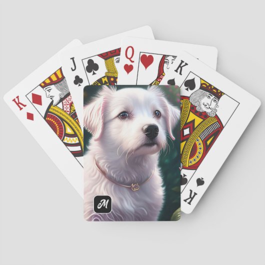 Prachtige hond en Roos Collectie Pokerkaarten (Achterkant)