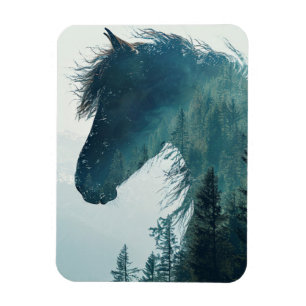 Prachtige Horse Forest Landscape Magnet Magneet