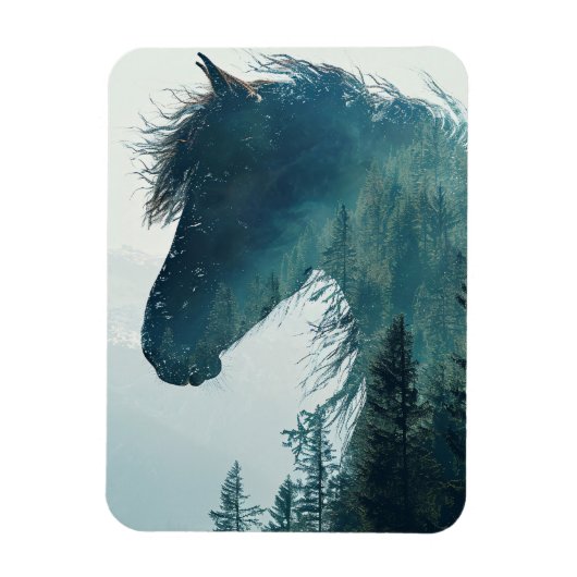 Prachtige Horse Forest Landscape Magnet Magneet (Verticaal)