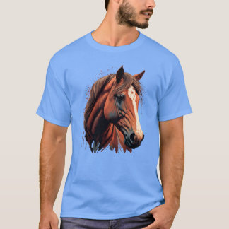 Prachtige Horse Head Digitale Illustratie familie T-shirt
