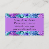 Prachtige hortensia bloemen, gepersonaliseerd visitekaartje (Achterkant)