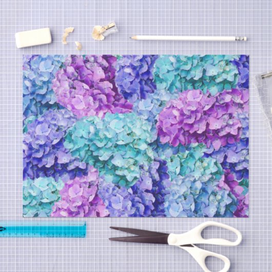 Prachtige hortensia bloemen tissuepapier (Craft)