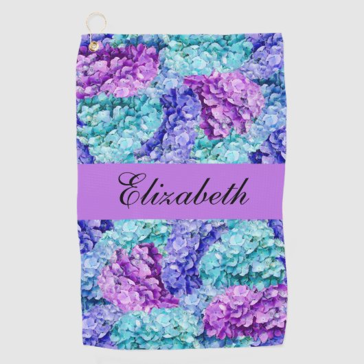 Prachtige hortensia bloesems, personaliseerbaar golfhanddoek (Voorkant)