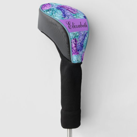 Prachtige hortensia bloesems, personaliseerbaar golfheadcover (Schuin)