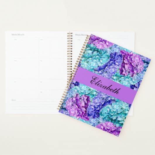Prachtige hortensia bloesems, personaliseerbaar planner (Display)