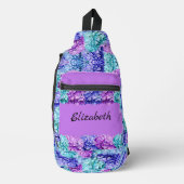 Prachtige hortensia bloesems, personaliseerbaar sling bag (Voorkant)