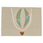 Prachtige Hot Air ballon neutraal Baby shower Large Cadeautasje (Achterkant)