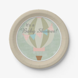 Prachtige Hot Air ballon neutraal Baby shower Papieren Bordje