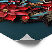 Prachtige houten kerstkrans poster (Hoek)