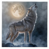 Prachtige Howling Wolf Moon Art Tegeltje (Voorkant)