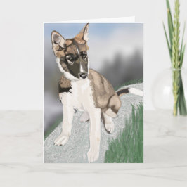 Prachtige Husky Puppy Lege Groet Kaart