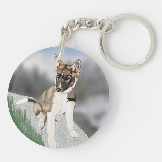 Prachtige Husky Puppy Sleutelhanger (Achterkant)