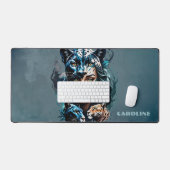 Prachtige hybride van een vrouw en een panter bureaumat (Keyboard & Muis)