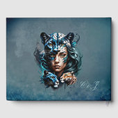 Prachtige hybride van een vrouw en een panter gastenboek (Achterkant)