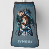 Prachtige hybride van een vrouw en een panter golfheadcover (Draai 90)