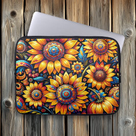 Prachtige hyperrealistische zonnebloemkunst laptop sleeve