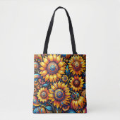 Prachtige hyperrealistische zonnebloemkunst tote bag (Voorkant)