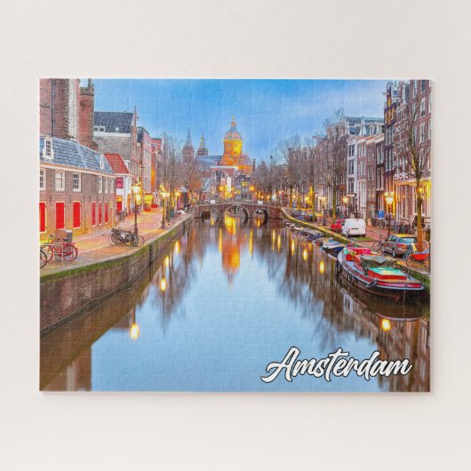 Prachtige iconische stad Amsterdam, Nederland Legpuzzel (Horizontaal)