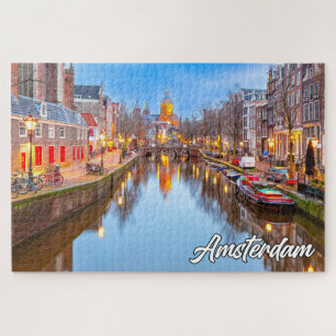 Prachtige iconische stad Amsterdam, Nederland Legpuzzel