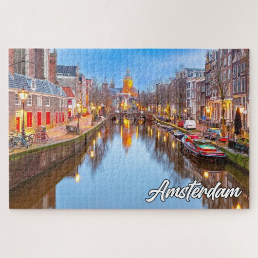 Prachtige iconische stad Amsterdam, Nederland Legpuzzel (Horizontaal)