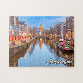 Prachtige iconische stad Amsterdam, Nederland Legpuzzel