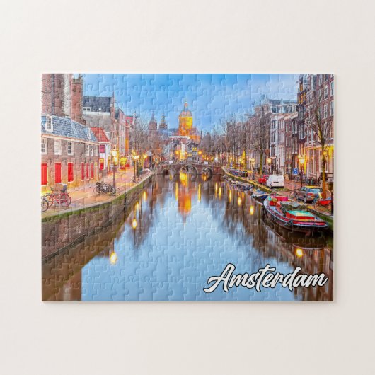 Prachtige iconische stad Amsterdam, Nederland Legpuzzel (Horizontaal)