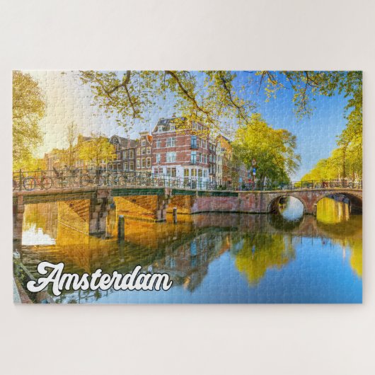 Prachtige iconische stad Amsterdam, Nederland Legpuzzel (Horizontaal)
