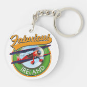 Prachtige Ierland reis patch. Poster Sleutelhanger (Achterkant)