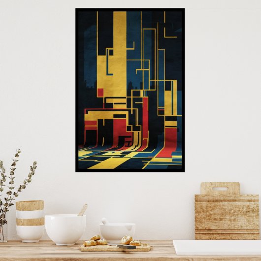 Prachtige illustratie met levendige kleuren poster (Keuken)