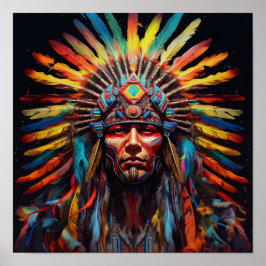 Prachtige Indiase hoofd jurk art print