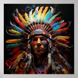 Prachtige Indiase hoofd jurk art print