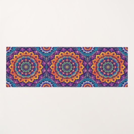 Prachtige Indiase Mandala paarse, oranje, rood, bl Yogamat (Voorkant (horizontaal))