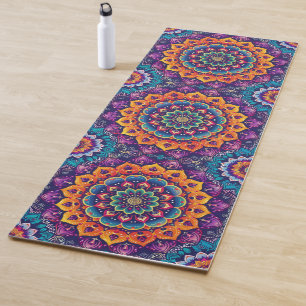 Prachtige Indiase Mandala paarse, oranje, rood, bl Yogamat