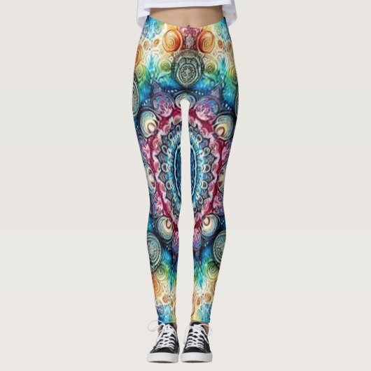 Prachtige ingerichte psychedelische cirkels Leggin Leggings (Voorkant)
