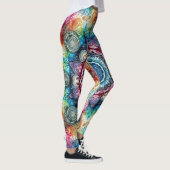 Prachtige ingerichte psychedelische cirkels Leggin Leggings (Rechts)