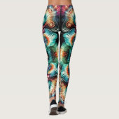 Prachtige ingerichte psychedelische cirkels Leggin Leggings (Achterkant)
