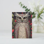 Prachtige ingewikkelde winter lente Uil gemaakt va Briefkaart (Staand voorkant)