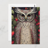 Prachtige ingewikkelde winter lente Uil gemaakt va Briefkaart (Voorkant / Achterkant)