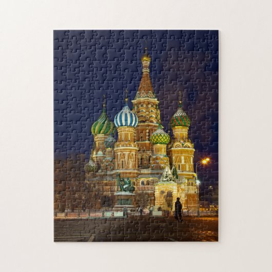 Prachtige Intercession Kathedraal Moskou 's Nachts Legpuzzel (Verticaal)