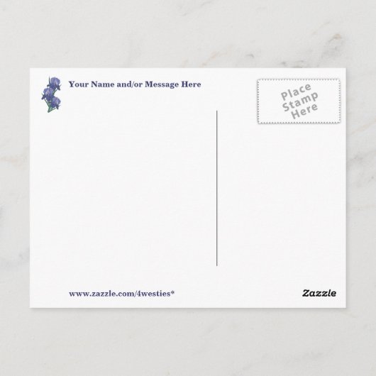 Prachtige Iris Bloesems Moederdag Wensen Briefkaart (Achterkant)