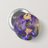 Prachtige Iris-ventilator - Waterverf schilderen Ronde Button 5,7 Cm (Voorkant /achterkant)