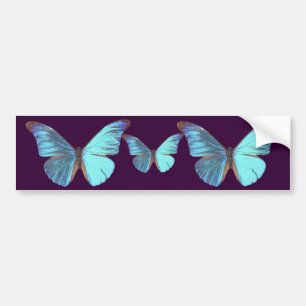 Prachtige iriserende blauwe vlinder bumpersticker