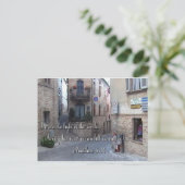 Prachtige Italiaanse Dorpsstraat met Schrift Briefkaart (Staand voorkant)